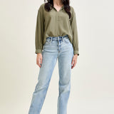 Florence High Rise Light Wash Straight Leg Jeans