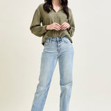 Florence High Rise Light Wash Straight Leg Jeans