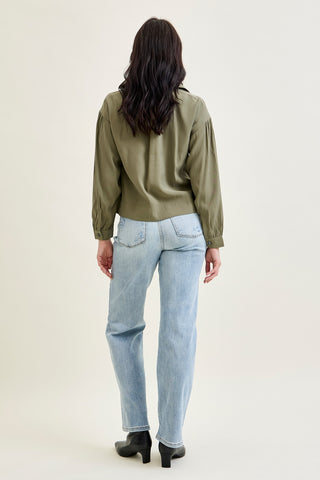 Florence High Rise Light Wash Straight Leg Jeans