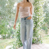 Florence High Rise Light Wash Straight Leg Jeans