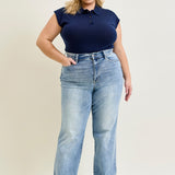 Florence High Rise Light Wash Straight Leg Jeans - PLUS