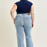 Florence High Rise Light Wash Straight Leg Jeans - PLUS