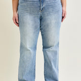 Florence High Rise Light Wash Straight Leg Jeans - PLUS