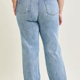 Florence High Rise Light Wash Straight Leg Jeans - PLUS