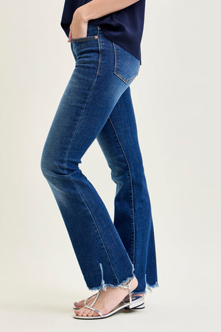 Natalie Mid Rise Non-Distressed Hem Bootcut Jeans