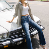 Natalie Mid Rise Non-Distressed Hem Bootcut Jeans
