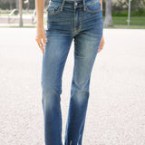 Natalie Mid Rise Non-Distressed Hem Bootcut Jeans
