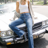 Natalie Mid Rise Non-Distressed Hem Bootcut Jeans