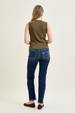 Kimberly Ripped Straight Fit Jeans