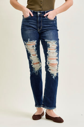 Kimberly Ripped Straight Fit Jeans