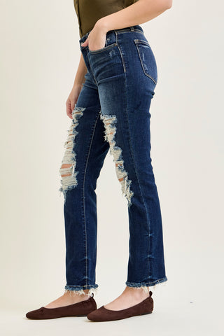 Kimberly Ripped Straight Fit Jeans