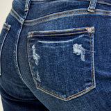 Lisse Mid Rise Ripped Straight Fit Jeans
