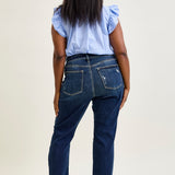 Lisse Mid Rise Ripped Straight Fit Jeans - PLUS