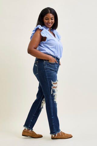 Kimberly Ripped Straight Fit Jeans - PLUS