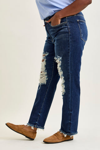 Kimberly Ripped Straight Fit Jeans - PLUS