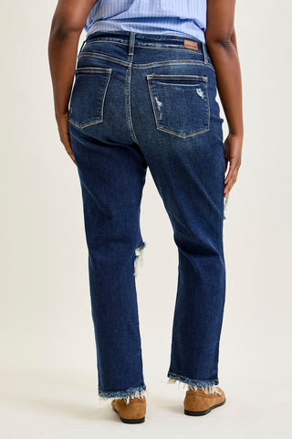 Kimberly Ripped Straight Fit Jeans - PLUS