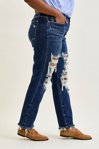 Kimberly Ripped Straight Fit Jeans - PLUS