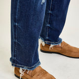 Lisse Mid Rise Ripped Straight Fit Jeans - PLUS