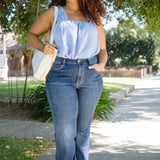 Kelly High Rise Angled Side Seam Flare Jeans - PLUS