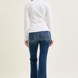 Lucy Mid Rise Hand Sand & Mildly Distressed Bootcut Jeans