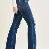 Lucy Mid Rise Hand Sand & Mildly Distressed Bootcut Jeans