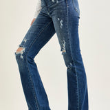 Lucy Mid Rise Hand Sand & Mildly Distressed Bootcut Jeans