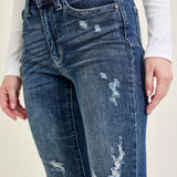 Lucy Mid Rise Hand Sand & Mildly Distressed Bootcut Jeans