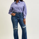 Lucy Mid Rise Hand Sand & Mildly Distressed Bootcut Jeans - PLUS