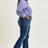 Lucy Mid Rise Hand Sand & Mildly Distressed Bootcut Jeans - PLUS