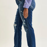 Lucy Mid Rise Hand Sand & Mildly Distressed Bootcut Jeans - PLUS