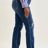 Lucy Mid Rise Hand Sand & Mildly Distressed Bootcut Jeans - PLUS