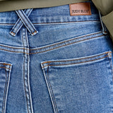 Clementine High Rise Double Button Wide Leg Denim Jeans