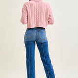 Sally High Rise Front Seam Detail & Cuffed Straight Fit Jeans