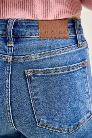 Sally High Rise Front Seam Detail & Cuffed Straight Fit Jeans
