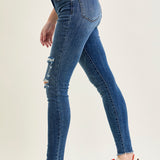 Andrea High Waist Skinny Jeans with Rips