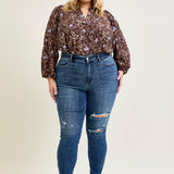 Andrea High Waist Skinny Jeans with Rips - PLUS