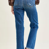 Lauren Mid Rise Distressed Dad Jeans
