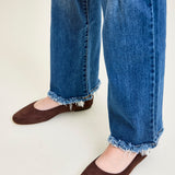 Lauren Mid Rise Distressed Dad Jeans