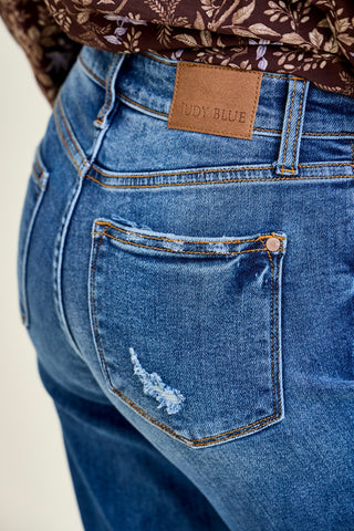 Lauren Mid Rise Distressed Dad Jeans