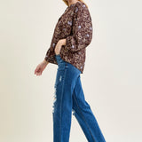 Lauren Mid Rise Distressed Dad Jeans