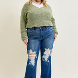Lauren Mid Rise Distressed Dad Jeans - PLUS
