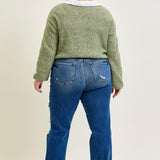 Lauren Mid Rise Distressed Dad Jeans - PLUS