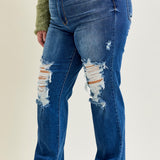 Lauren Mid Rise Distressed Dad Jeans - PLUS