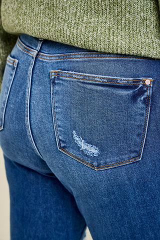 Lauren Mid Rise Distressed Dad Jeans - PLUS