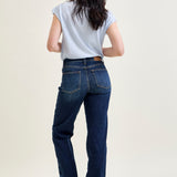 Selena Mid Rise Straight Leg with Fray Hem
