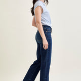 Selena Mid Rise Straight Leg with Fray Hem