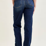 Selena Mid Rise Straight Leg with Fray Hem