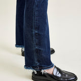 Selena Mid Rise Straight Leg with Fray Hem