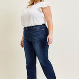 Selena Mid Rise Straight Leg with Fray Hem - PLUS