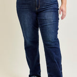 Selena Mid Rise Straight Leg with Fray Hem - PLUS